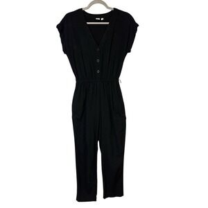 GAP Womens Black‎ Jumpsuit XS V Neck Minimalist One Piece Elevated Basics